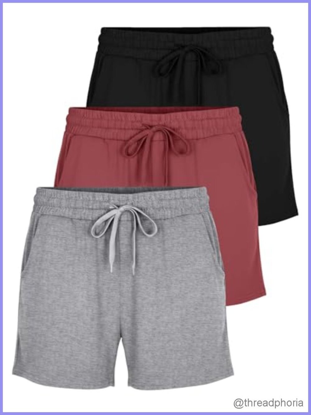 3 Pack Women's Lounge Shorts Athletic Running Workout Gym Hiking with Pockets